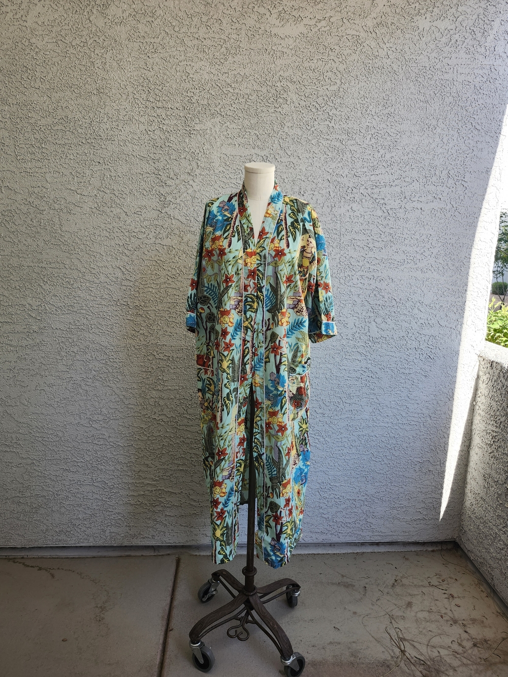 Frau Mania Light Blue Floral Robe